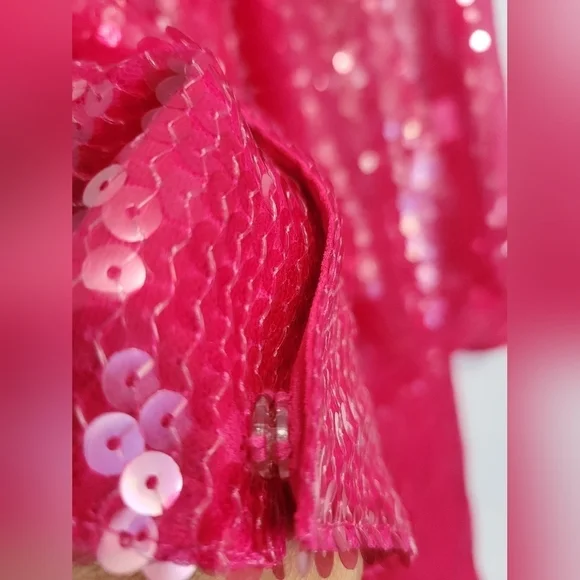 REVOLVE More To Come Sequin Two-Piece Pant Set Hot Pink Small NWOT - Picture 6 of 12